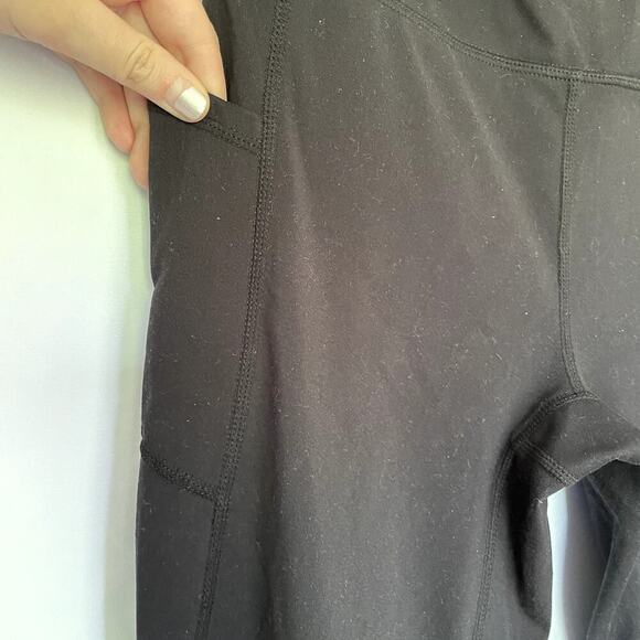 Gaiam black workout leggings flare leg pockets casual athleisure women's size S - Picture 3 of 7